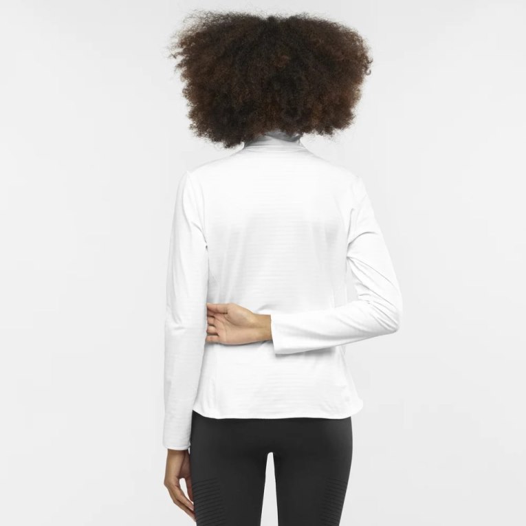 Chaquetas Salomon Essential Lightwarm Half Zip Mujer Blancos | MX KVUQ235